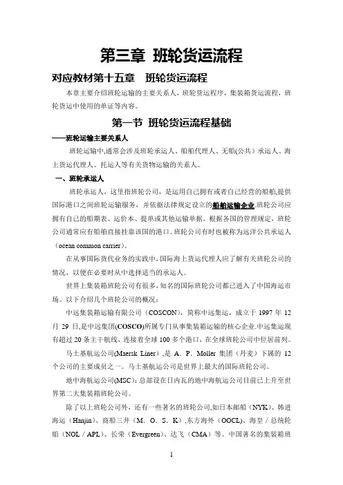班轮业务流程