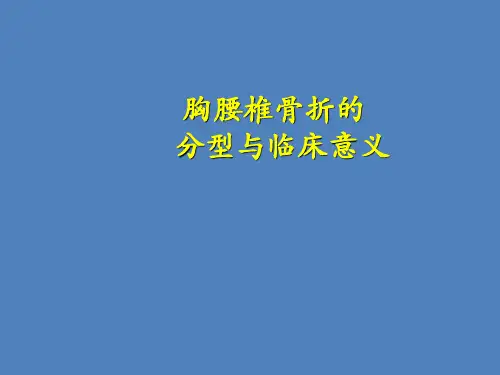 胸腰椎骨折的分型与临床意义