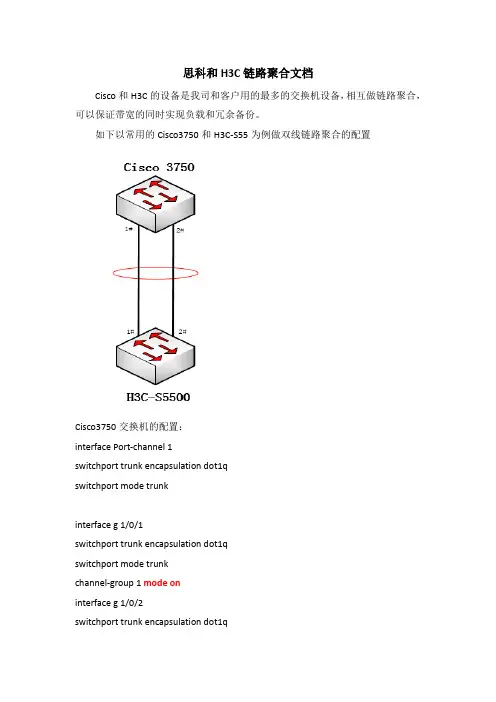 思科和H3C链路聚合