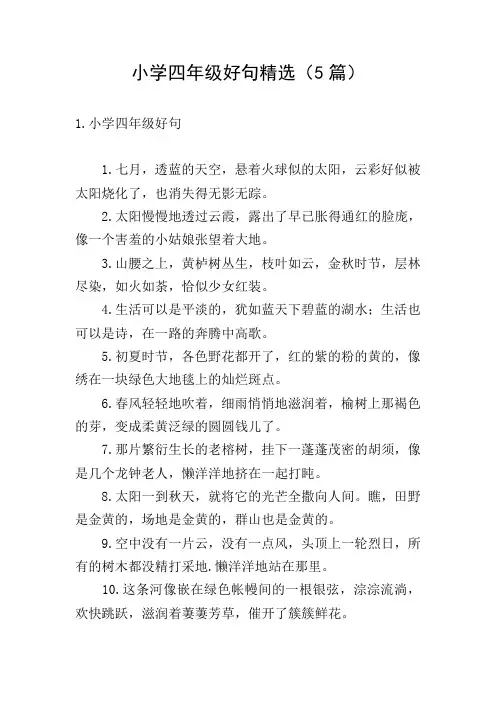小学四年级好句精选(5篇)