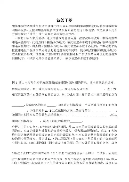 新人教版高中物理选修3-4波的干涉教案