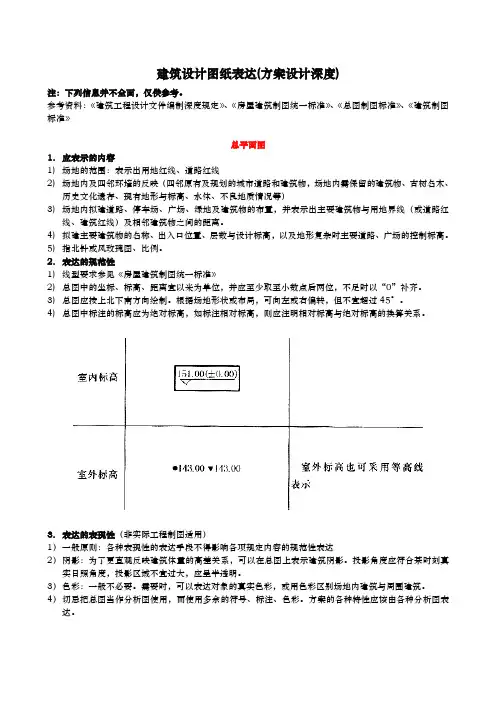 工程建筑设计图纸表达(方案设计深度)