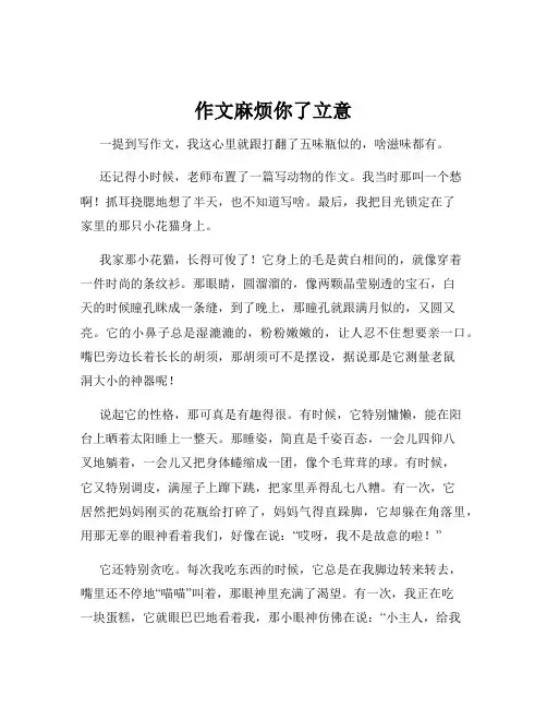 作文麻烦你了立意