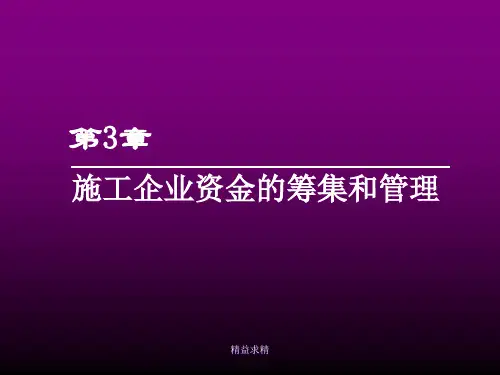 施工企业资金的筹集和管理课件