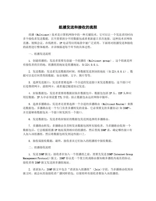 组播发送和接收的流程
