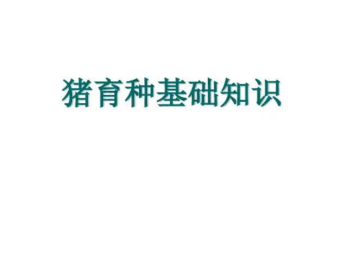 猪育种基础知识培训(试行稿)
