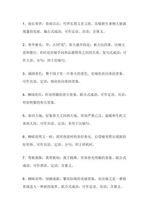 关于春天的成语14个