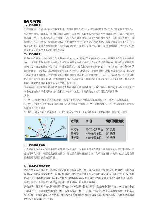 涂层光泽问题