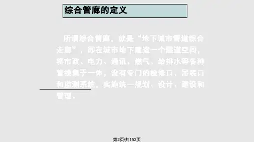 综合管廊规划设计及运行管理