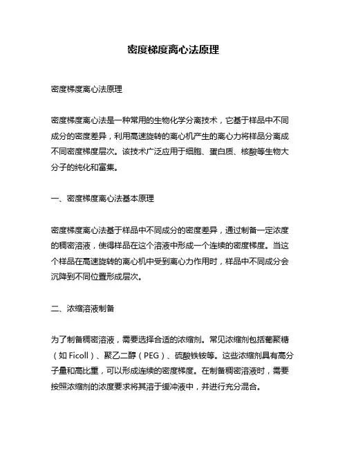 密度梯度离心法原理