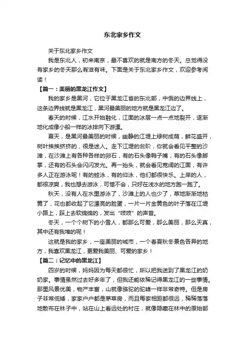 东北家乡作文