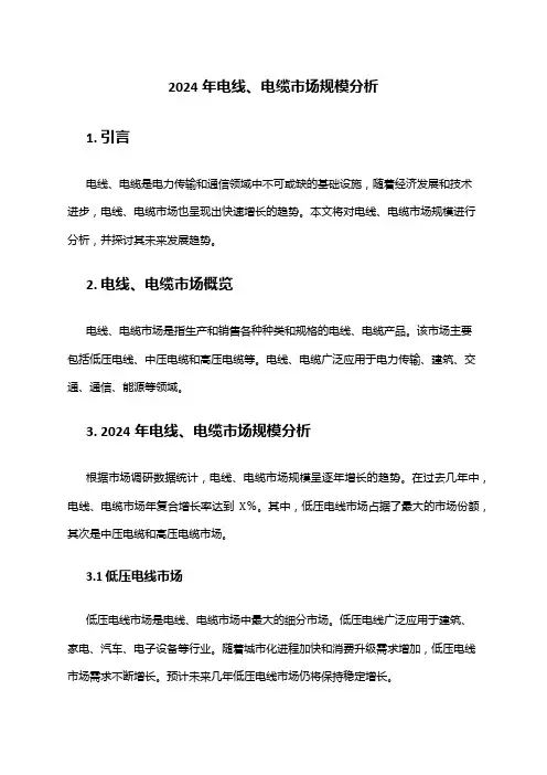 2024年电线、电缆市场规模分析