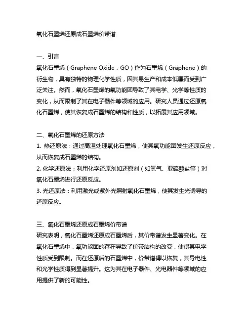 氧化石墨烯还原成石墨烯价带谱