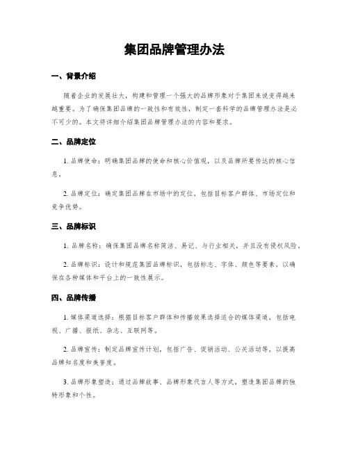 集团品牌管理办法
