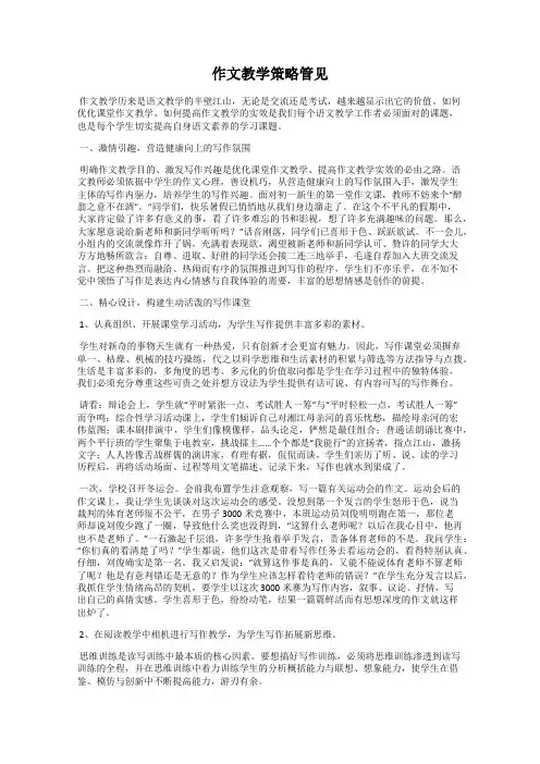 作文教学策略管见