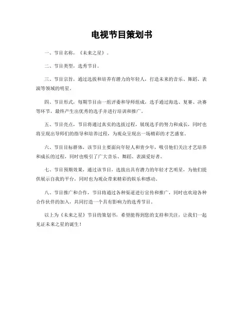 电视节目策划书