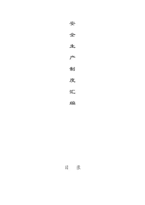 乡镇安全制度汇编大全