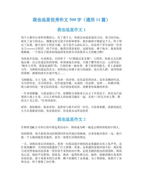 我也追星优秀作文500字(通用11篇)