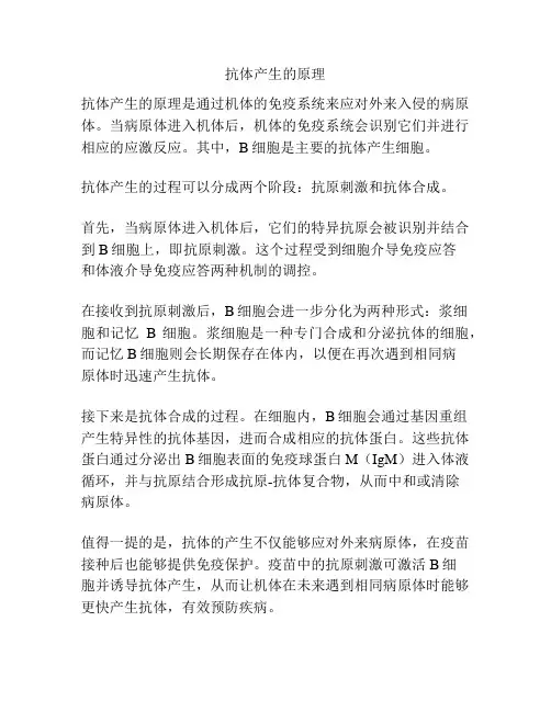 抗体产生的原理