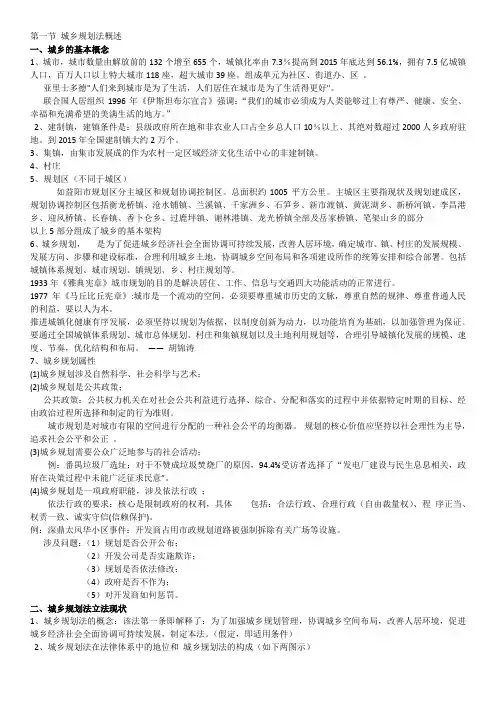湖南城市学院建设法规第二章城乡规划法