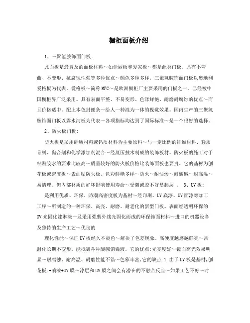 橱柜面板介绍