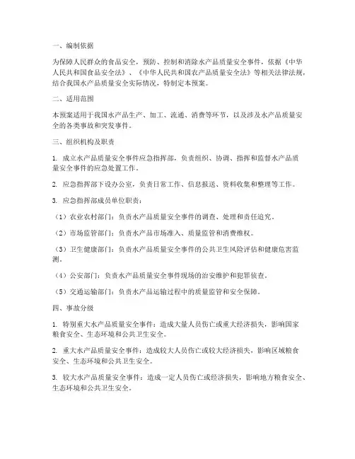 水产品质量安全应急预案