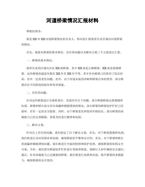 河道桥梁情况汇报材料