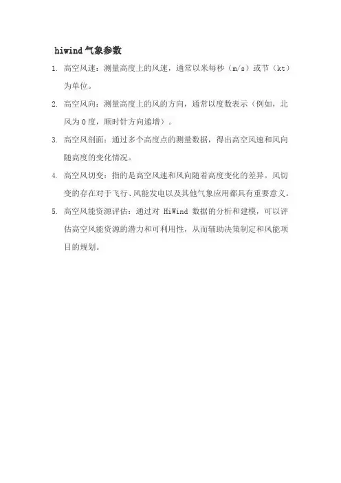 hiwind气象参数