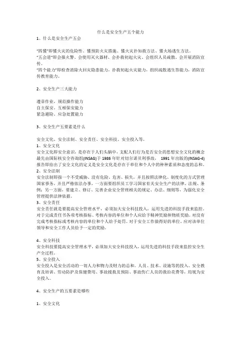 什么是安全生产五个能力安全生产