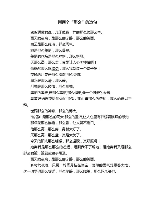用两个“那么”的造句