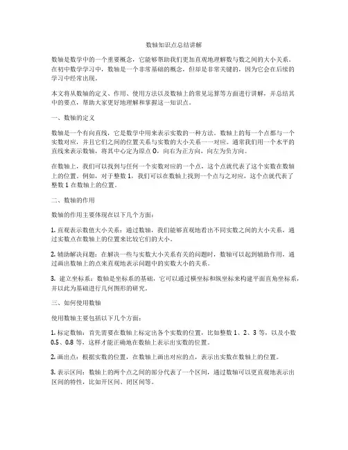 数轴知识点总结讲解