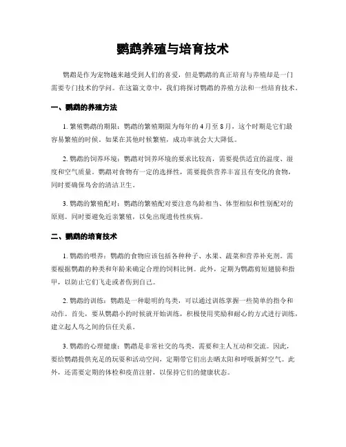 鹦鹉养殖与培育技术