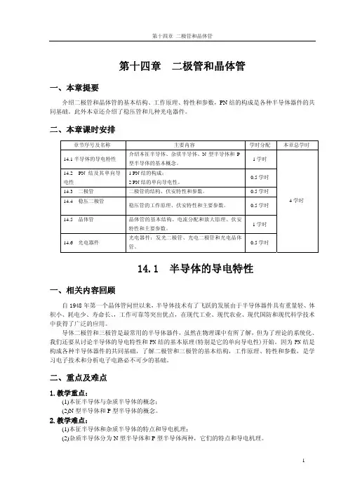第14章二极管和晶体管