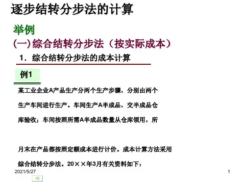 《成本会计》综合结转分步法及成本还原的计算-(2)