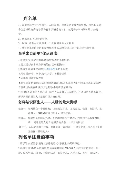 如何列名单,邀约