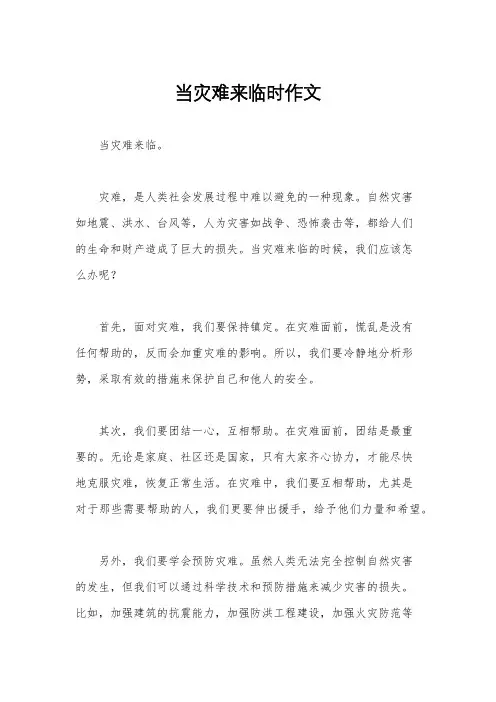 当灾难来临时作文