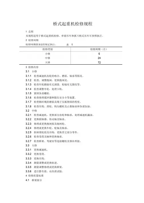 桥式起重机检修规程
