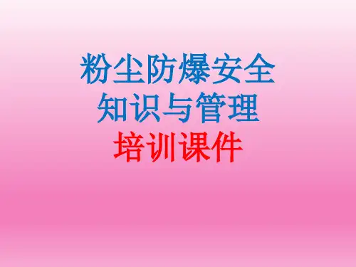 粉尘防爆安全知识与管理培训课件PPT35页