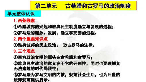 第二单元  古希腊和古罗马的政治制度和法律