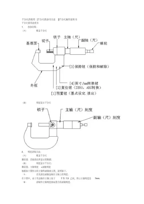 千分尺的使用读书方法操作说明书.pdf