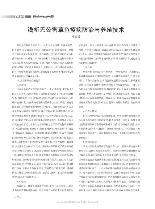 浅析无公害草鱼疫病防治与养殖技术