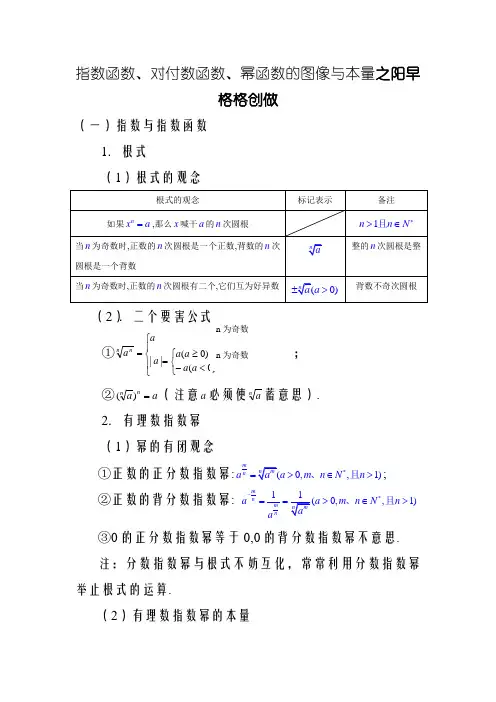 指数函数、对数函数、幂函数的图像与性质