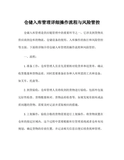 仓储入库管理详细操作流程与风险管控