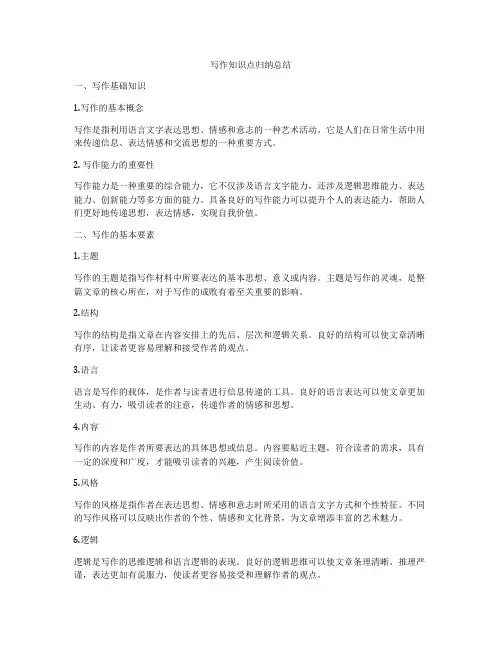 写作知识点归纳总结
