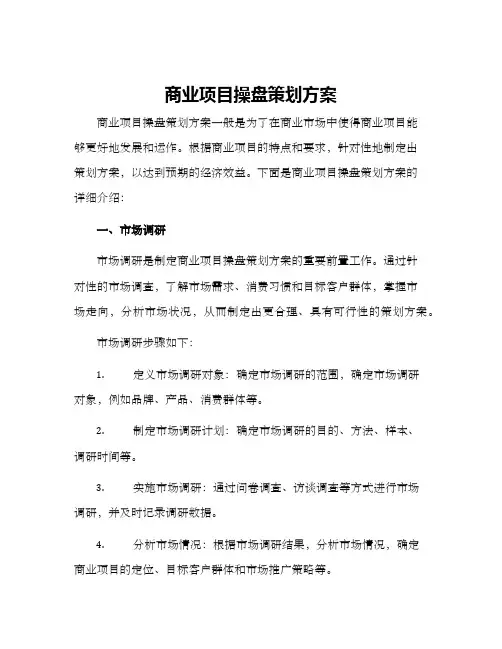商业项目操盘策划方案