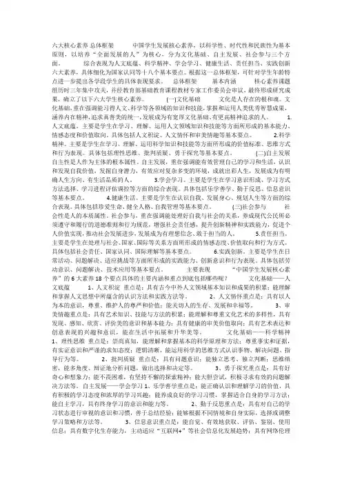 六大核心素养