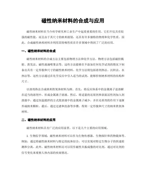 磁性纳米材料的合成与应用