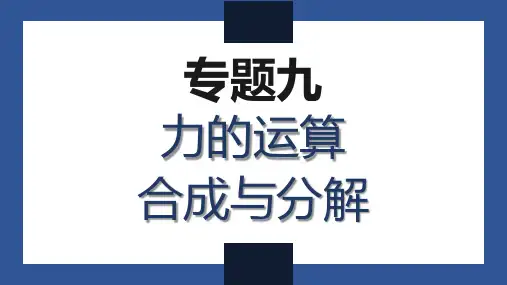 高中物理专题09 力的运算——合成与分解