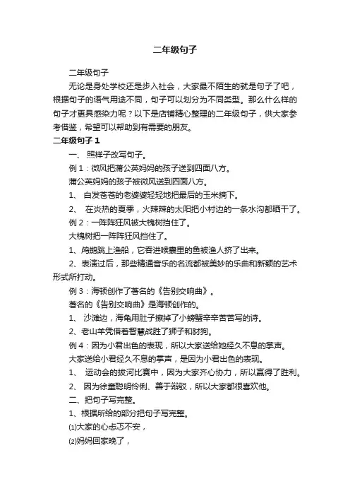 二年级句子