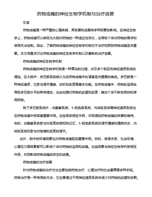 药物成瘾的神经生物学机制与治疗进展
